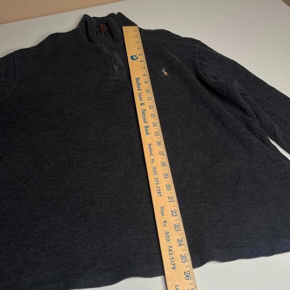 Polo Ralph Lauren Estate Rib 1/4 Zip Pullover Men’s L Dark Gray Cotton Blend - Picture 4 of 8
